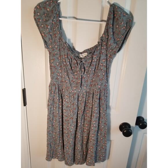 Women's Abercrombie &Fitch Green Multicolor Floral Mini Smock Dress Sz S - Picture 1 of 7